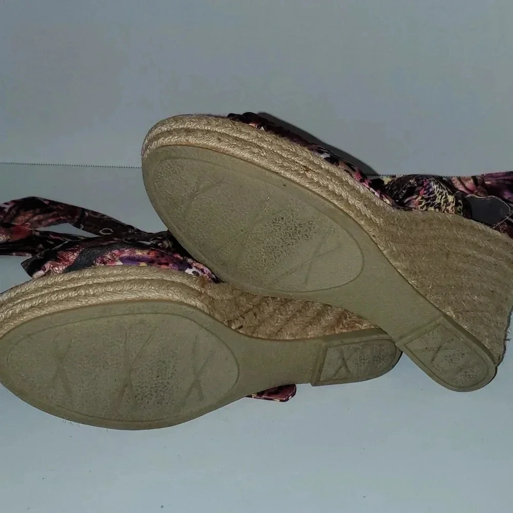 Impo Tipsy Wedge Strap Up Espadrilles Size 10M